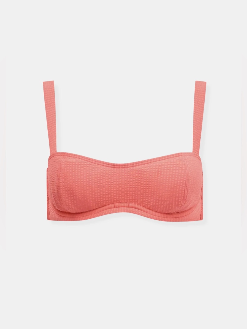 MINNOW
CUP BANDEAU BIKINI TOP | RED SEERSUCKER